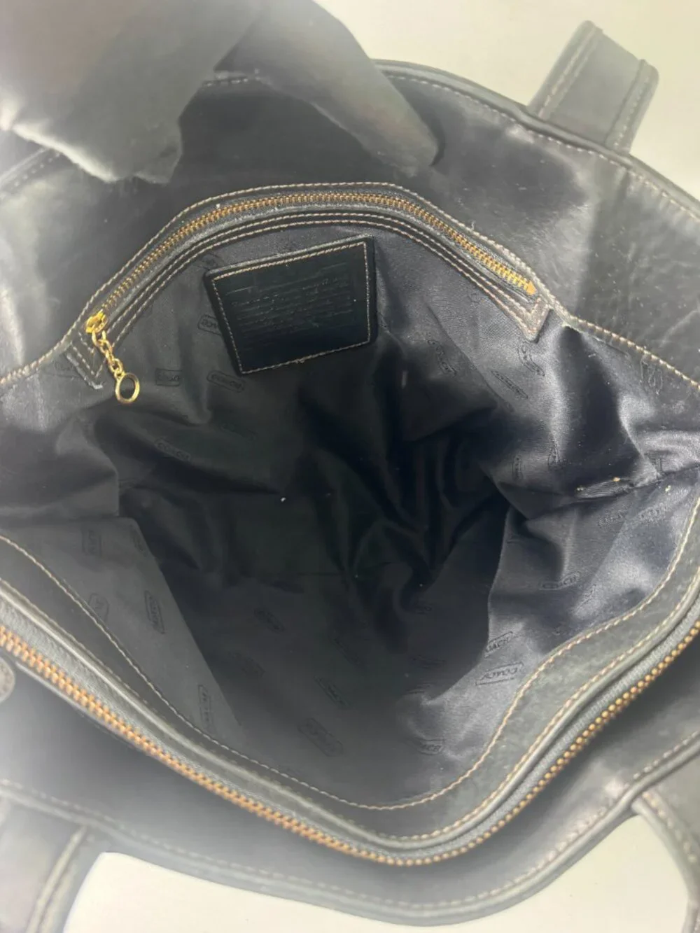 Authentic Vintage Coach 9302 Black Leather Bleeker Basket Bag